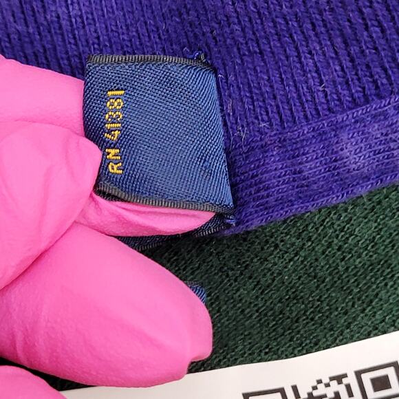 Ralph-Lauren Scribble Striped Polo Shirt S/M 18x25 Cropped - Picture 7 of 13